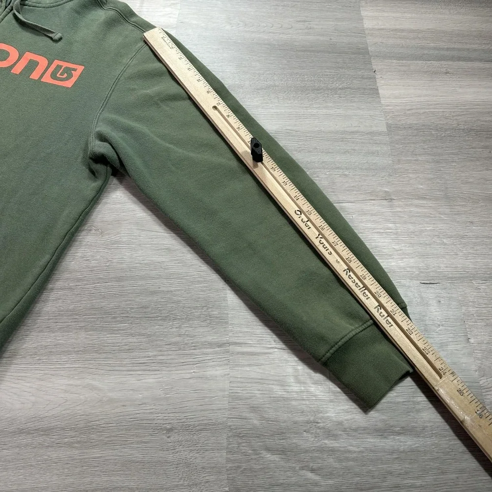 Burton Hoodie Mens Small Green Full Zip Kangaroo Pocket‎ Snowboard Sweatshirt